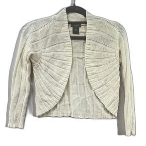 Ann Taylor White Open Cardigan Sweater knit Texture Women Petite XS